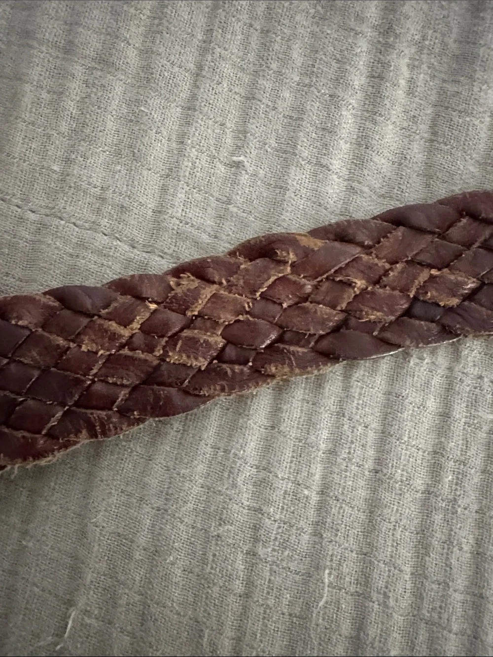 Women’s Fossil Braided Leather Belt in Dark Brown size Large